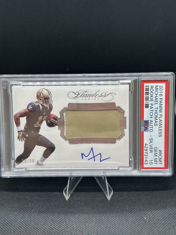 2016 Panini Flawless - Rookie Patch Auto Michael Thomas #RCMT Silver PSA 10 Gem
