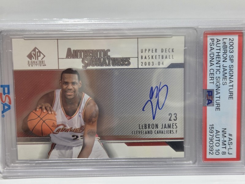 2003 Sp Signature LeBron James Authentic Signature Rc PSA/DNA PSA 8 Auto 10 ASLJ