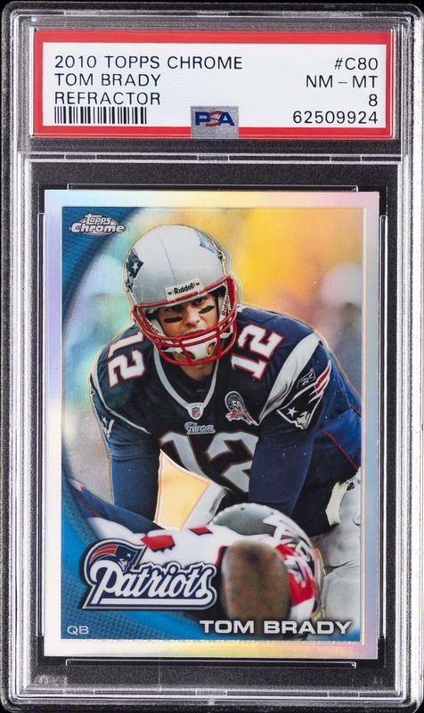 2010 TOPPS CHROME REFRACTOR #C80 TOM BRADY PSA 8