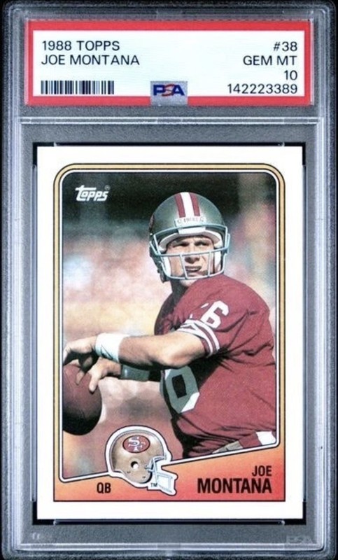 1988 Topps #38 Joe Montana Card PSA 10 HOF San Francisco 49ers Notre Dame GOAT