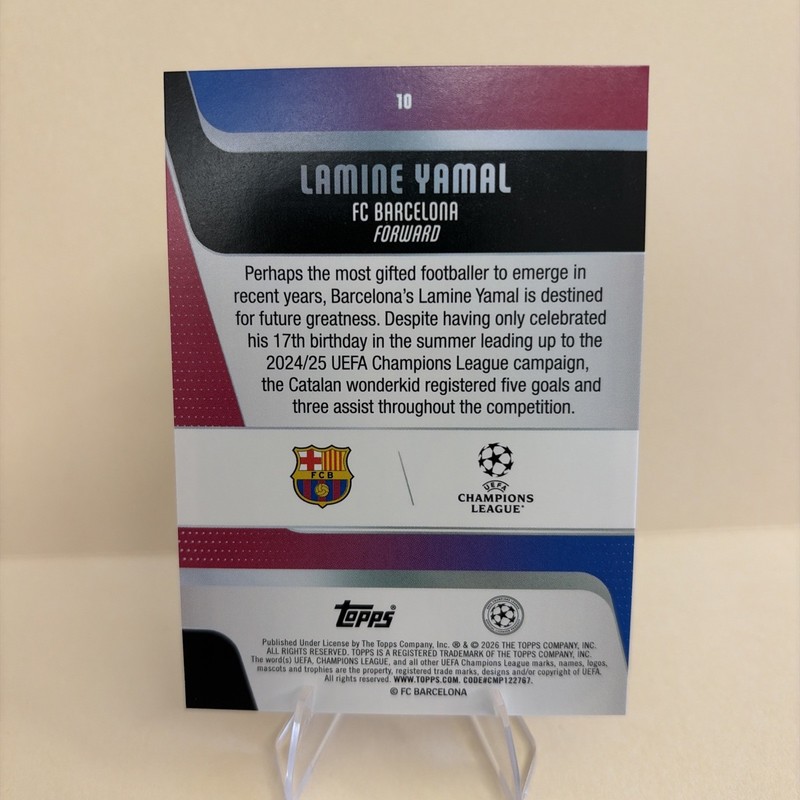2025-26 Topps Chrome UEFA Club Competitions #10 Lamine Yamal view 2