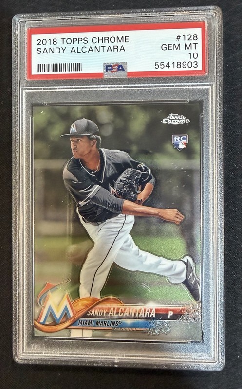 2018 Topps Chrome - Sandy Alcantara #128 (RC) PSA 10