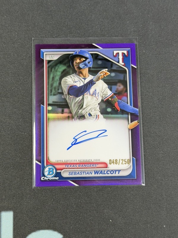 2024 Bowman Chrome Sebastian Walcott Prospect Auto Purple Refractor#/250