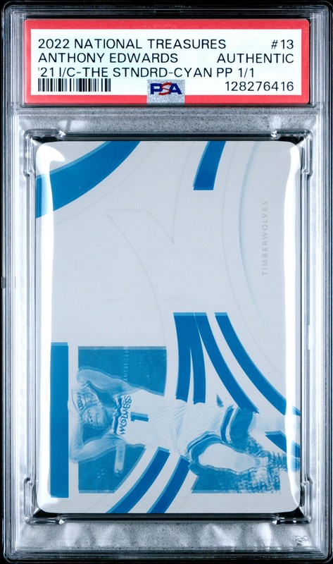 2022 NATIONAL TREASURES UPDATE #13 ANTHONY EDWARDS 1/1 PSA AUTHENTIC