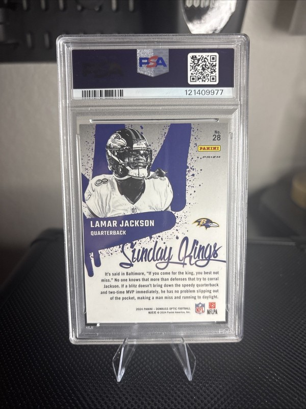 Lamar Jackson CHASER PACK 2024 Sunday Kings PSA 10 /20 CHANCE OF HIT view 2