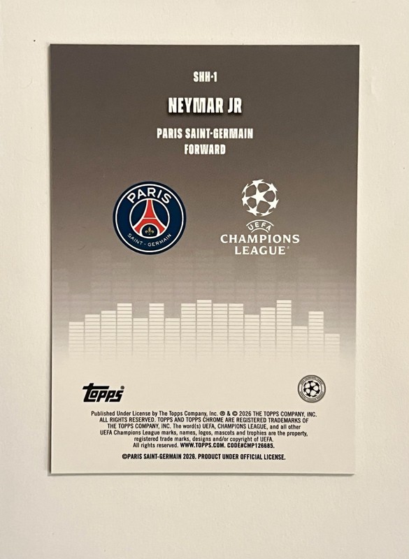 2025-26 Topps Chrome UEFA CC #SHH-1 Neymar Jr Silenced Refractor view 2