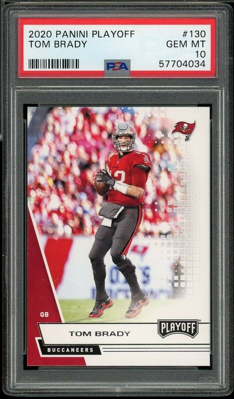 2020 Panini Playoff 130 Tom Brady PSA 10 Gem Mint Buccaneers Super Bowl Champion