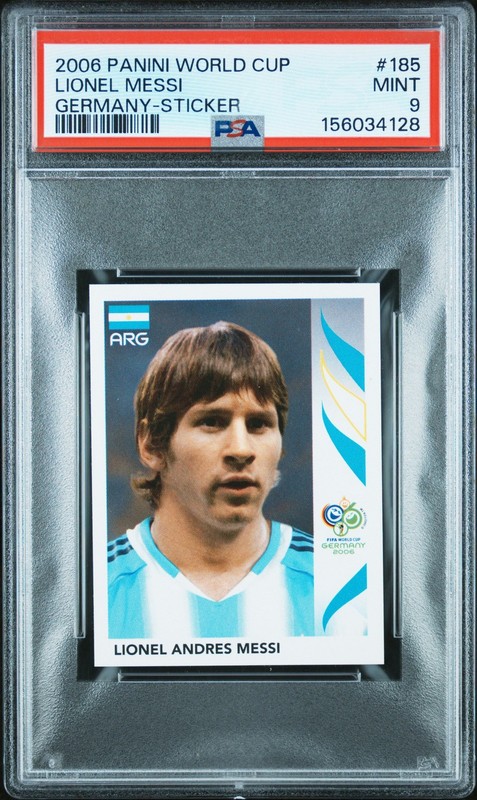 2006 PANINI WORLD CUP GERMANY STICKER #185 LIONEL MESSI PSA 9