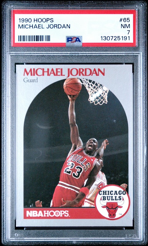 1990 HOOPS #65 MICHAEL JORDAN PSA 7
