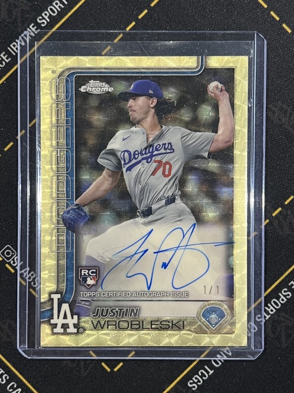 2025 Topps Chrome Justin Wrobleski #RA-JWR RC Rookie Auto Superfractor 1/1