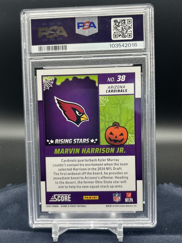 2024 Panini Score-A-Treat - Rising Stars Marvin Harrison Jr. #38 (RC) Psa 9 view 2