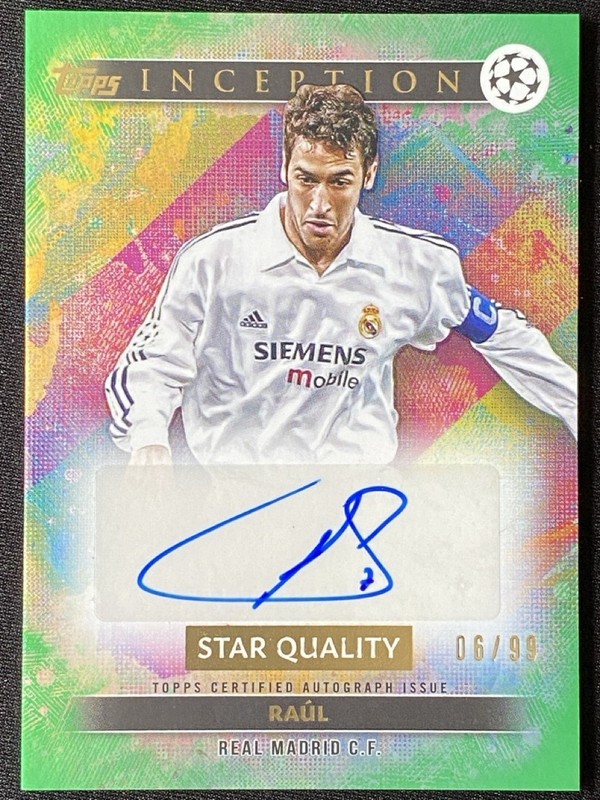 Raul 2024-25 Topps Inception UCC Star Quality Green Auto /99 #SQA-RA