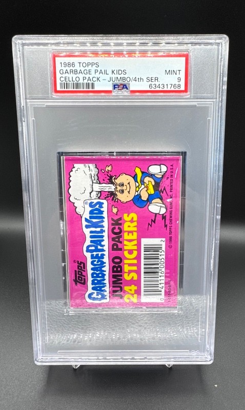 1986 Topps GARBAGE PAIL KIDS 4th Series Vintage Jumbo Cello Pack - PSA 9 Mint