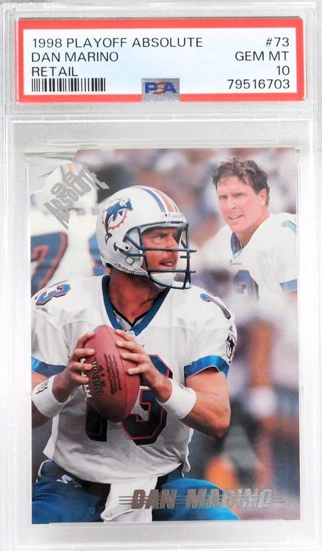 1998 PLAYOFF ABSOLUTE RETAIL DIE-CAST #73 HOF DAN MARINO RARE GEM MINT 10 CARD