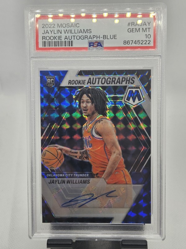 2022 Panini Mosaic Jaylin Williams Blue Rookie Auto RC /49 PSA 10 💎 Pop 1 (OKC)