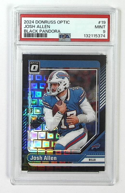 2024 Panini Donruss Optic Josh Allen #19 Black Pandora Prizm /25 PSA 9 Bills