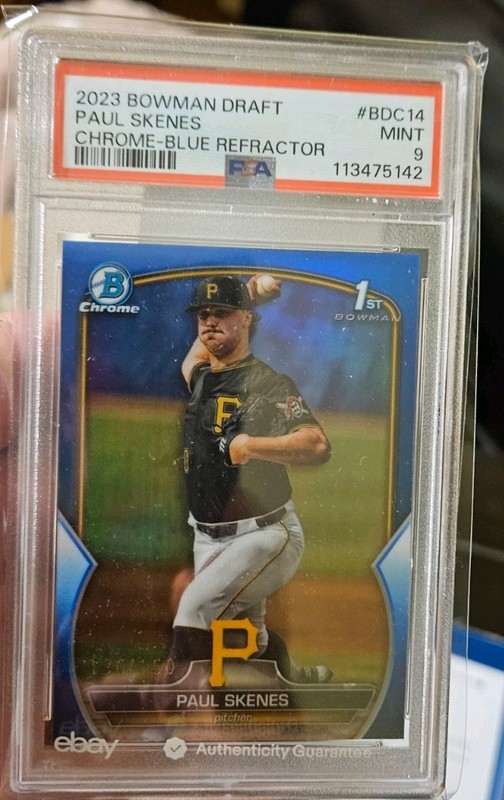 2023 Bowman Chrome Draft Paul Skenes Blue Refractor Rookie #/150 PSA MINT 9 🔥