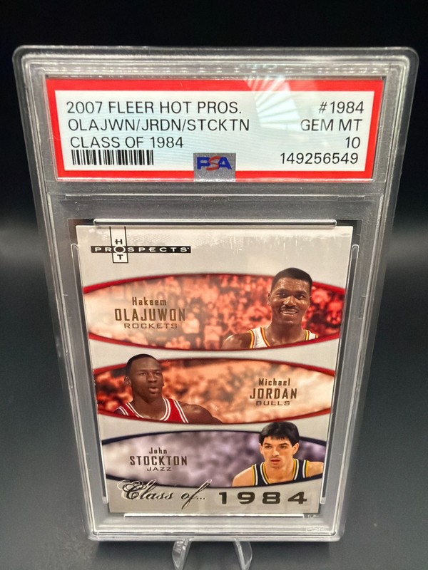 2007 Fleer Hot Prospects Class of 1984 Jordan Olajuwon Stockton PSA 10 GEM MT /1