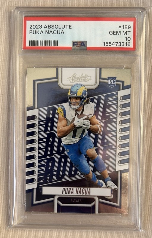 2023 Panini Absolute Puka Nacua PSA 10 GEM MINT  #189 Rookie (RC) JUST GRADED