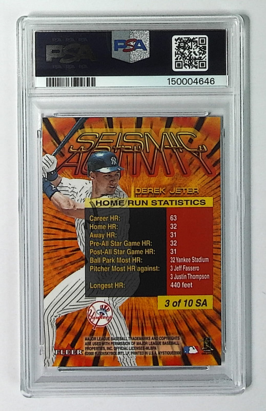 2000 Fleer Mystique Derek Jeter #3SA Seismic Activity PSA 8 Yankees view 2