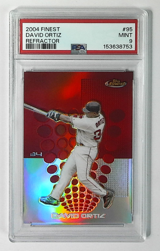 2004 Topps Finest David Ortiz #95 Refractor Red Sox PSA 9 POP 5 only 2 Higher