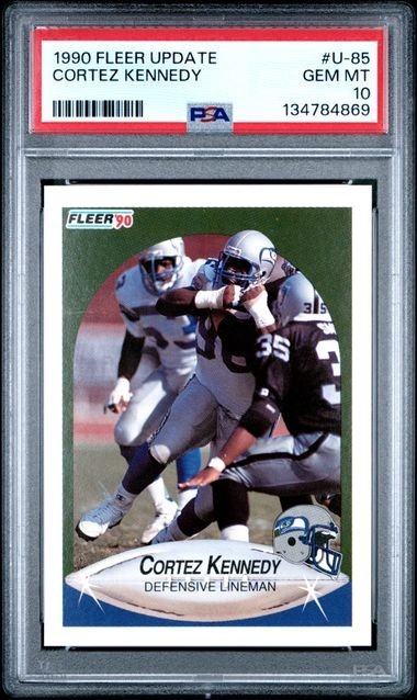 1990 Fleer Update #U-85 Cortez Kennedy ROOKIE Card PSA 10 HOF Seahawks Pop 108