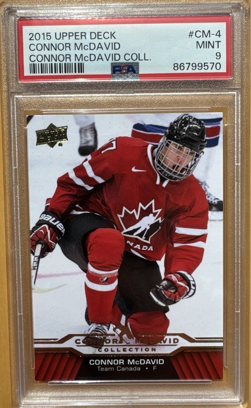 2015-16 Upper Deck Connor McDavid - #CM-4 (RC) PSA 9 view 1