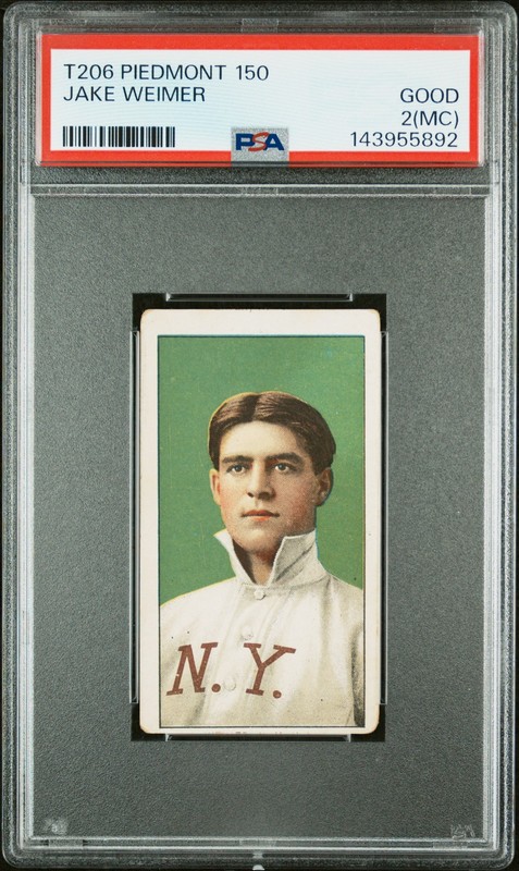 1909-11 T206 PIEDMONT 150 JAKE WEIMER PSA 2 MC