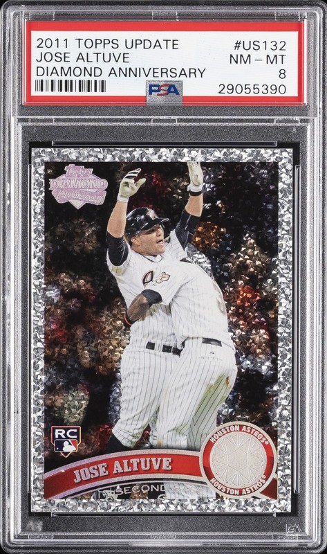 2011 TOPPS UPDATE DIAMOND ANNIVERSARY #US132 JOSE ALTUVE ROOKIE RC PSA 8