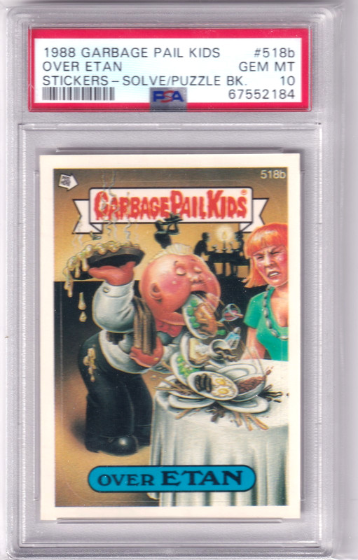 1988 Garbage Pail Kids Stickers Over Etan Solve/Puzzle Back #518b PSA 10