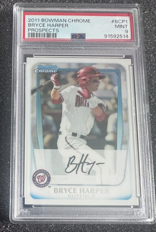 2011 Bowman Chrome Baseball #BCP1 Bryce Harper Rookie PSA 9 MINT
