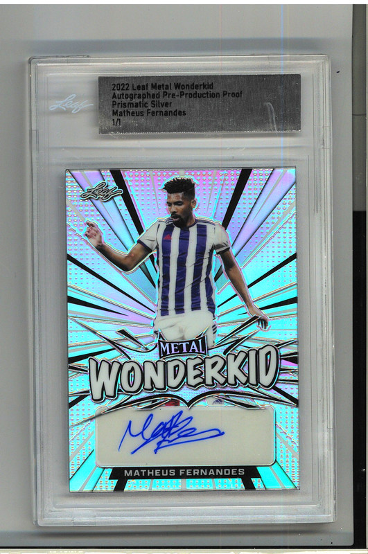 2022 Leaf Mateus Fernandes Auto #1/1 ROOKIE ERROR Holo Silver Soccer Autograph