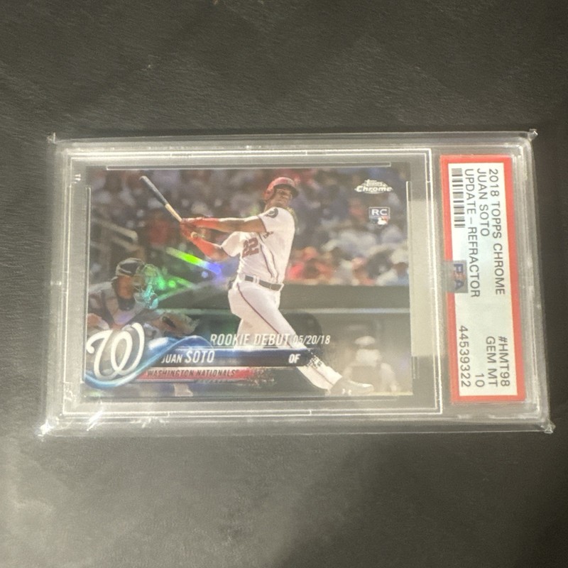 2018 Topps Chrome Update Rookie Debut Juan Soto Refractor /250 #HMT98 PSA 10