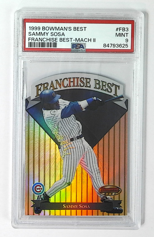 1999 Bowman's Best Sammy Sosa Franchise Best Mach II /1000 Cubs PSA 9