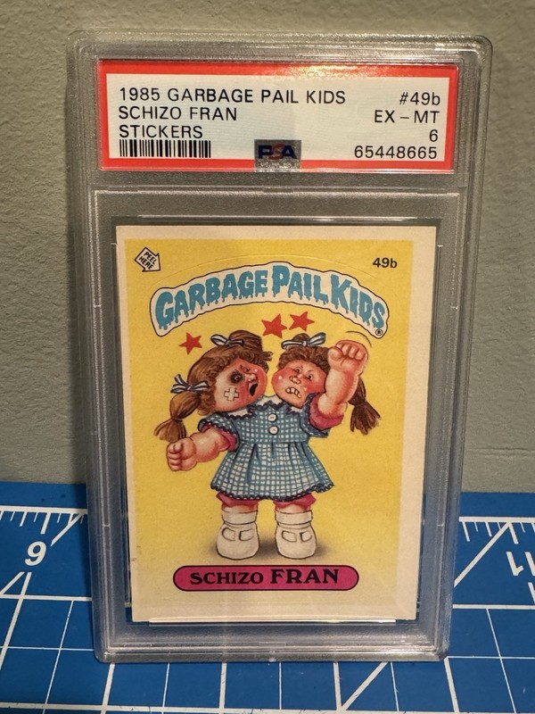 1985 Topps Garbage Pail Kids Schizo Fran #49b Stickers Glossy PSA 6 EX-MT GPK