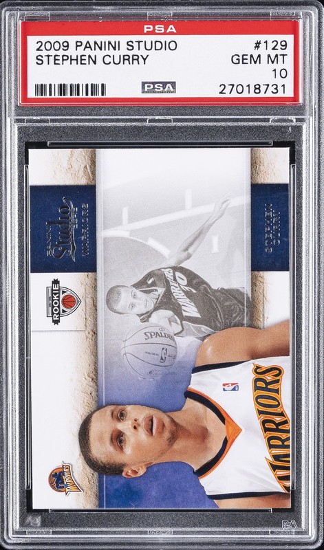 2009 PANINI STUDIO #129 STEPHEN CURRY ROOKIE RC PSA 10