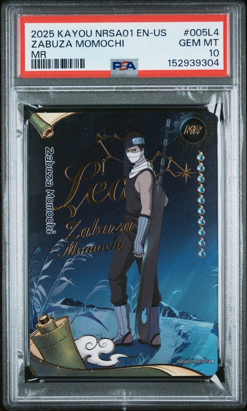 2025 KAYOU NARUTO SMRITI COLLECTIBLE CARD NRSA01 #005L4 ZABUZA MOMOCHI PSA 10