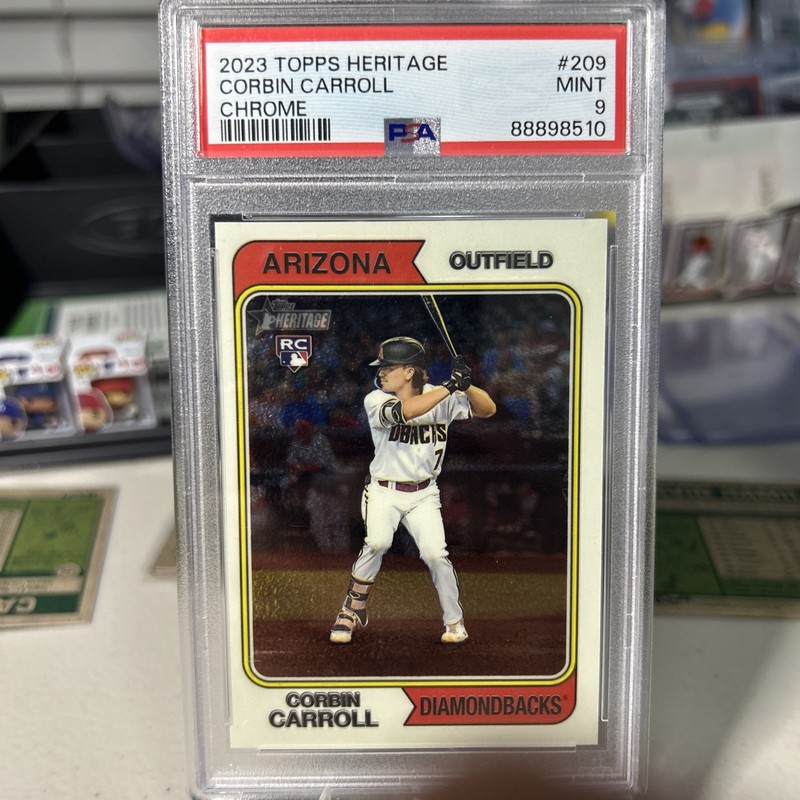 2023 Topps Heritage Baseball Corbin Carroll RC Chrome PSA MINT 9 #/999