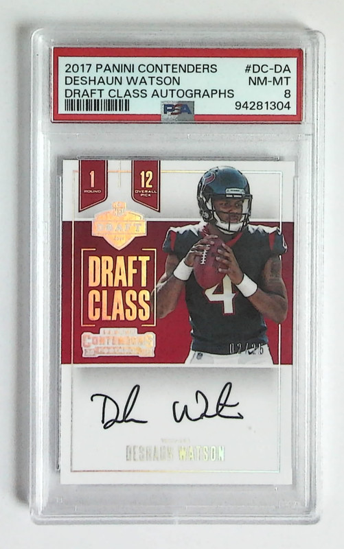 2017 Panini Contenders Deshaun Watson RC Rookie Draft Class AUTO /25 PSA 8