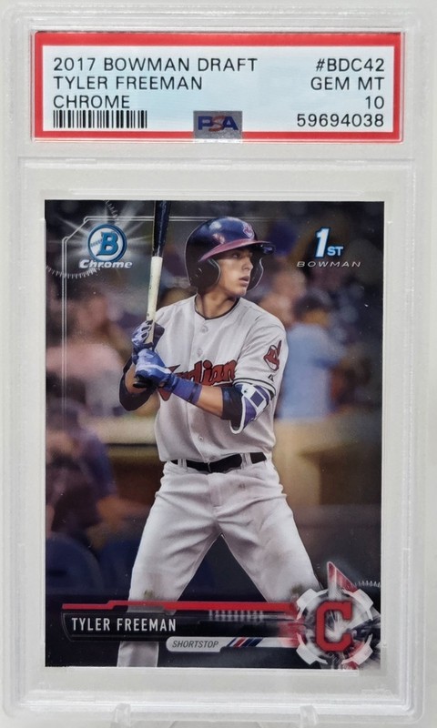 2017 Bowman Chrome TYLER FREEMAN Rookie Card PSA 10 Gem Mint