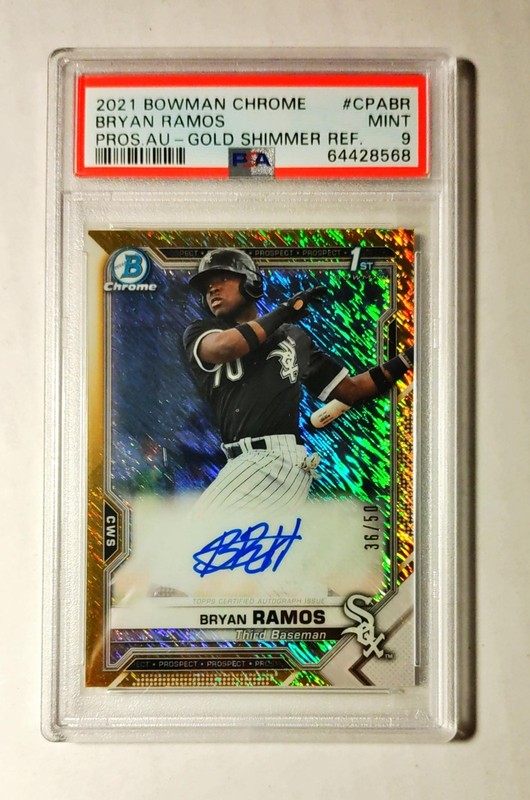 Bryan Ramos PSA 9 2021 1st Bowman Chrome AUTO Mint GOLD Shimmer REFRACTOR /50 z3