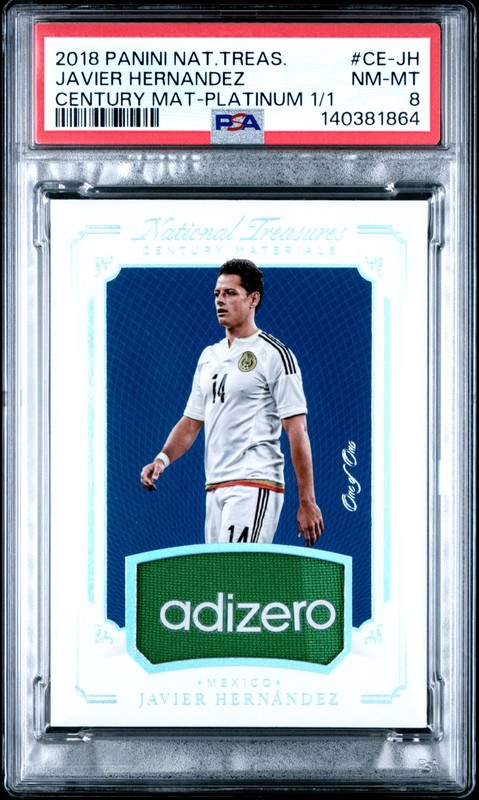 2018 NATIONAL TREASURES CENTURY MATERIALS #CE-JH JAVIER HERNANDEZ 1/1 PSA 8