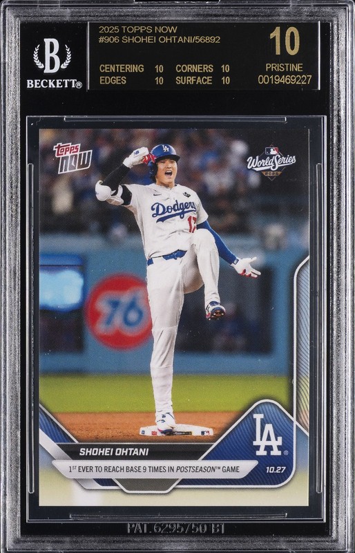 2025 TOPPS NOW #906 SHOHEI OHTANI BGS 10 BLACK LABEL
