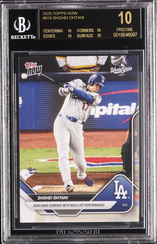 2025 TOPPS NOW #919 SHOHEI OHTANI BGS 10 BLACK LABEL