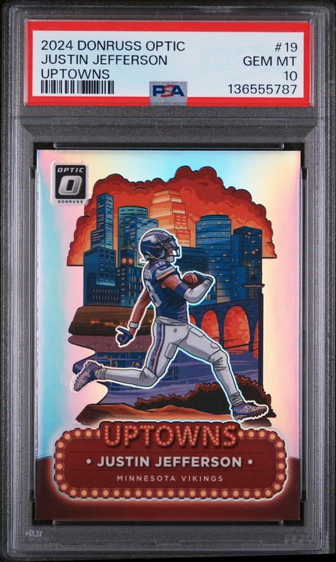2024 PANINI DONRUSS OPTIC UPTOWNS #19 JUSTIN JEFFERSON PSA 10