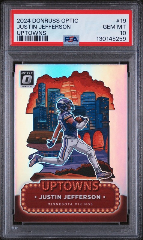 2024 PANINI DONRUSS OPTIC UPTOWNS #19 JUSTIN JEFFERSON PSA 10