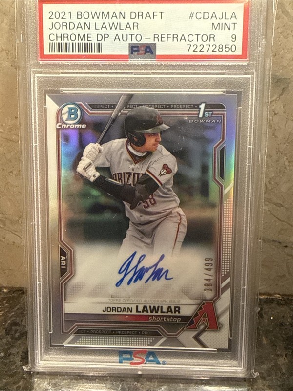2021 Bowman Draft Chrome Jordan Lawlar /499 1st Refractor Auto PSA 9 💎🔥