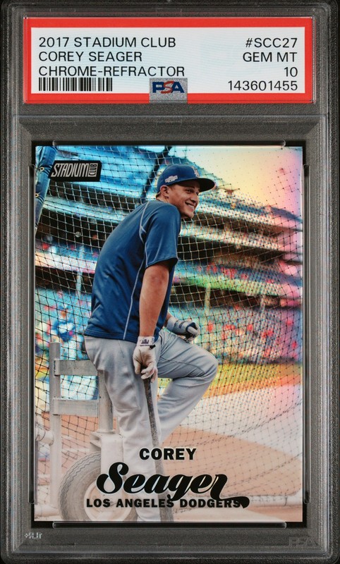 2017 STADIUM CLUB CHROME REFRACTOR #SCC27 COREY SEAGER PSA 10