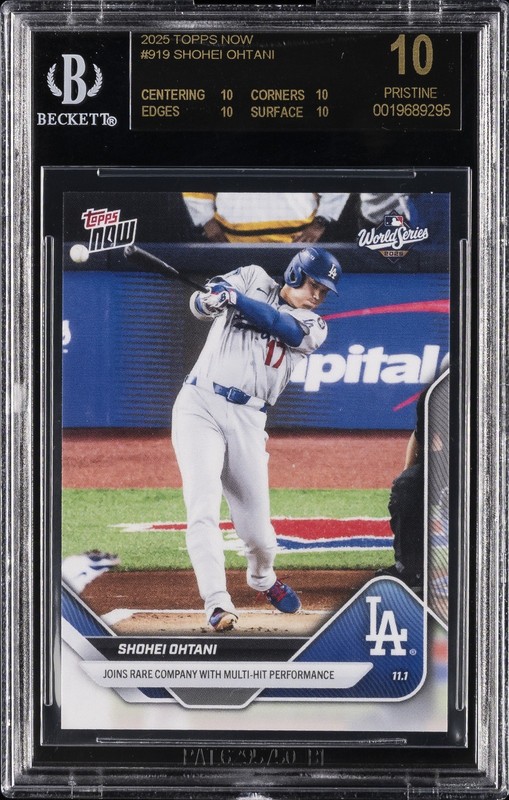 2025 TOPPS NOW #919 SHOHEI OHTANI BGS 10 BLACK LABEL