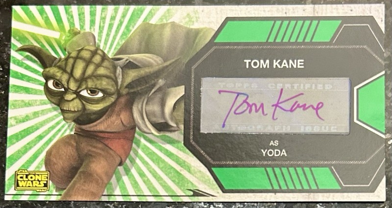 TOM KANE as YODA autograph Topps STAR WARS CLONE WARS WIDEVISION auto view 1